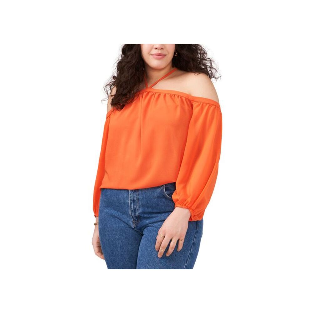 1.State Trendy Plus Size Cold Shoulder Blouse